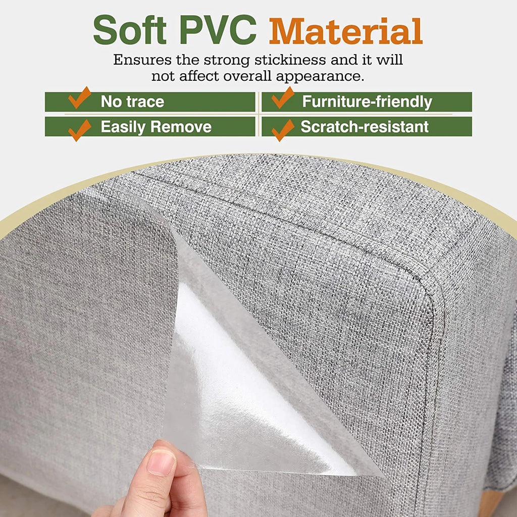 Cat Scratch Furniture Protection Tape with Upholstery Pins - 10 Pack, White