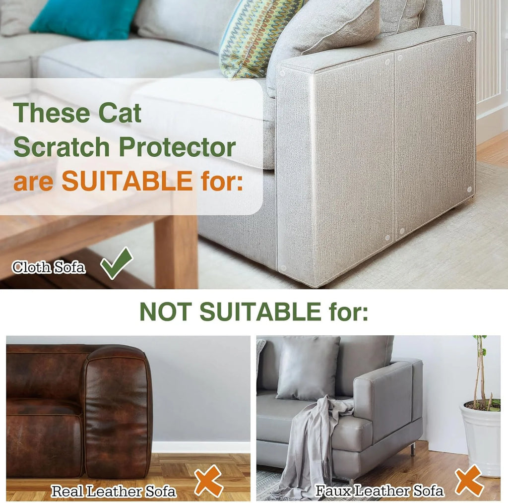 Cat Scratch Furniture Protection Tape with Upholstery Pins - 10 Pack, White
